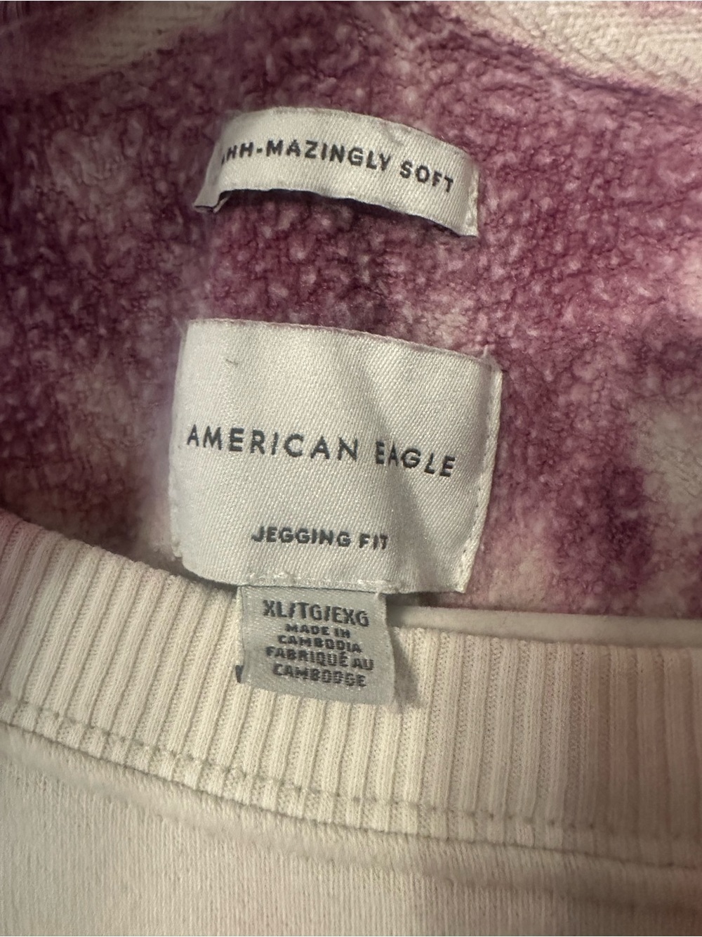 American Eagle Outfitters Tie-Dye Spiral Crewneck - Pink, Gray & Orange - Picture 4 of 7